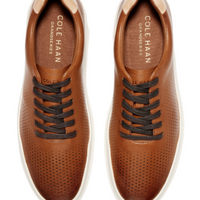 MEN'S COLE HAAN GRANDPRØ RALLY LASER CUT SNEAKERS | BRITISH TAN / IVORY