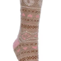 WOMEN'S UGG LESLIE GRAPHIC CREW SOCK | PUTTY / FAIRISLE