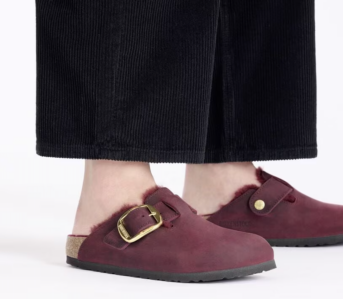 UNISEX BIRKENSTOCK BOSTON BIG BUCKLE SHEARLING | ZINFANDEL