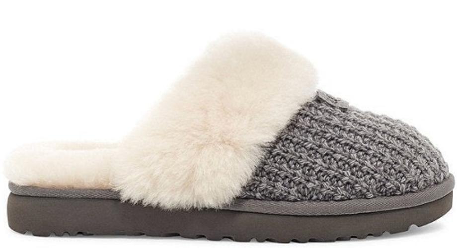 WOMEN'S UGG COZY KNIT SLIPPER | CHARCOAL