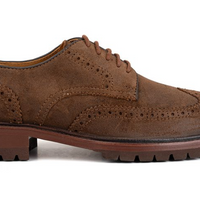 MEN'S MILWAUKEE BOOT CO. ASTOR LUG SOLE WINGTIP | DARK BROWN