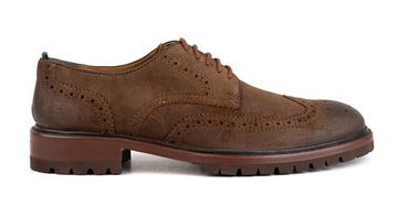 MEN'S MILWAUKEE BOOT CO. ASTOR LUG SOLE WINGTIP | DARK BROWN