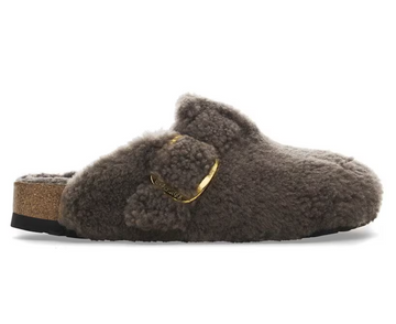 UNISEX BIRKENSTOCK BOSTON BIG BUCKLE TEDDY SHEARLING | CONCRETE GRAY