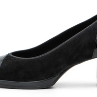 WOMEN'S ARA CONCORD MIXED MEDIA PUMP | BLACK PATENT