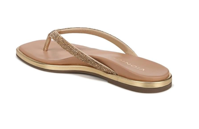 WOMEN'S VIONIC VISTA SHINE SANDAL | GOLD LEATHER