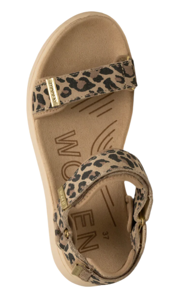 WOMEN'S WODEN LINE SANDAL | LEOPARD SUEDE
