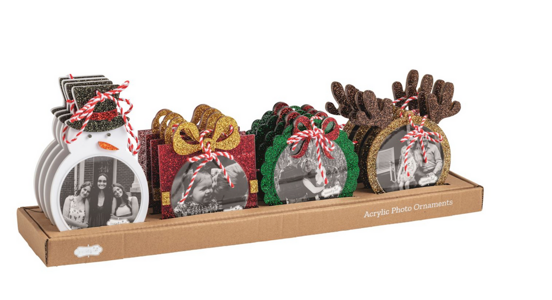 MUDPIE GLITTER PHOTO ORNAMENTS