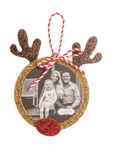MUDPIE GLITTER PHOTO ORNAMENTS