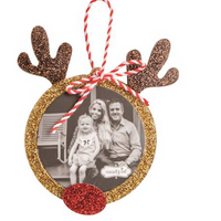MUDPIE GLITTER PHOTO ORNAMENTS