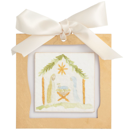 MUDPIE NATIVITY GOLD PAINTED ORNAMENT