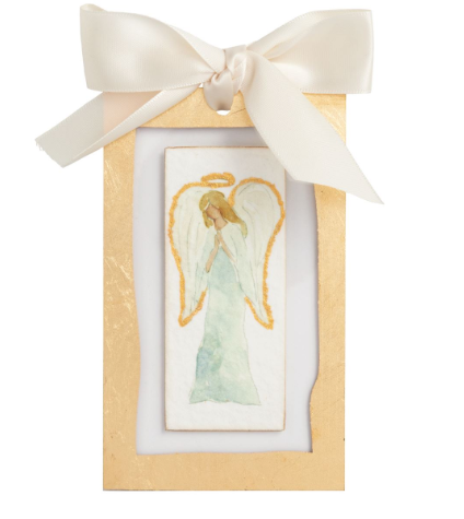 MUDPIE FRONT ANGEL GOLD PAINTED ORNAMENT