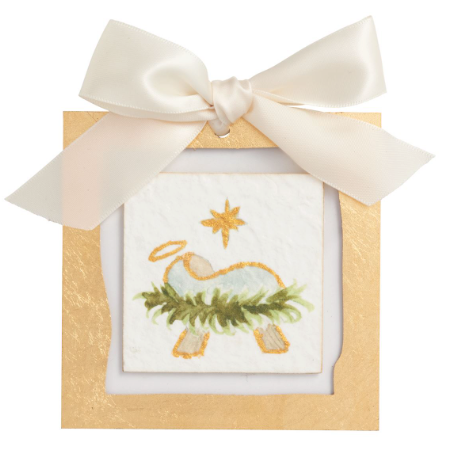 MUDPIE BABY JESUS GOLD PAINTED ORNAMENT