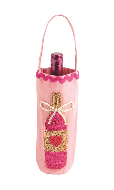 MUDPIE VALENTINES BEADED WINE BAG