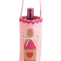 MUDPIE VALENTINES BEADED WINE BAG