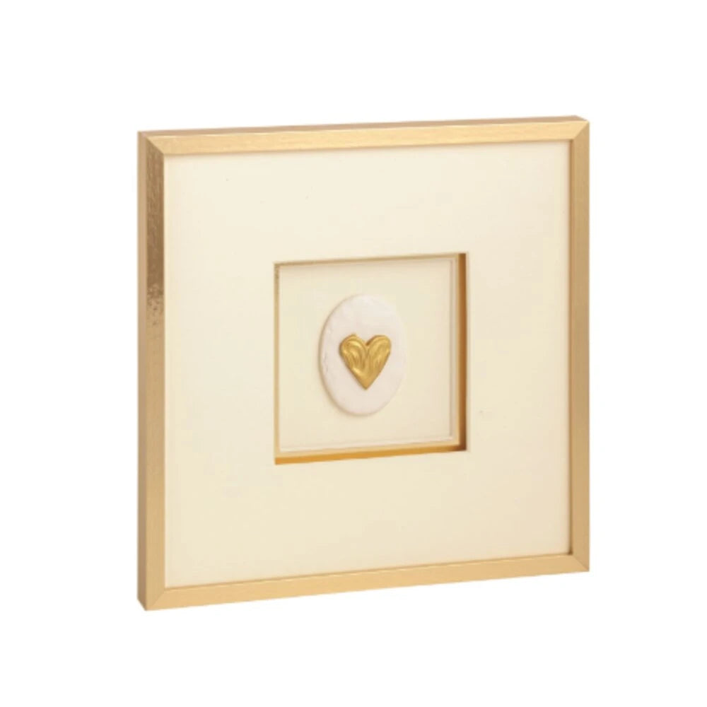 MUDPIE FRAMED INTAGLIO HEART WALL ART