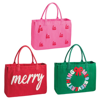 MUDPIE HOLIDAY BOUCLE TOTE | RED