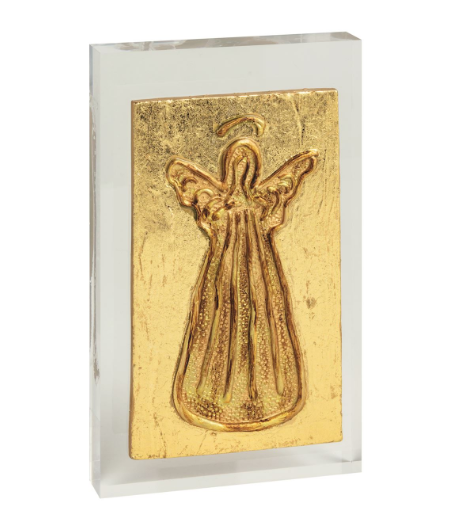 MUDPIE GOLD ANGEL PAINTED ACRYLIC PLAQUE
