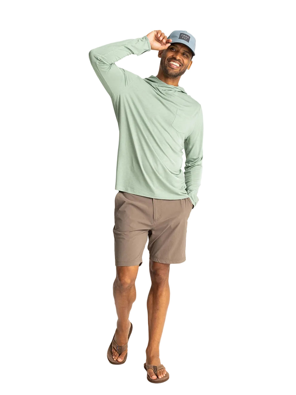 MEN'S FREE FLY BAMBOO LIGHTWEIGHT HOODIE | PALM GREEN
