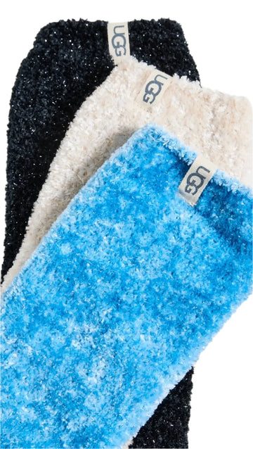 WOMEN'S UGG LEDA SPARKLE SOCKS 3 PACK | HORIZON / NIMBUS / BLACK