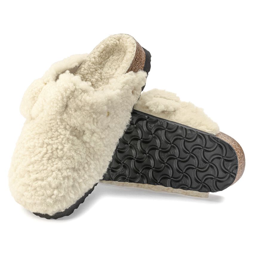 UNISEX BIRKENSTOCK BOSTON BIG BUCKLE TEDDY SHEARLING | EGGSHELL