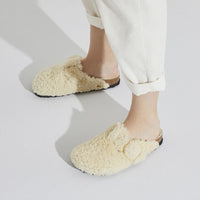 UNISEX BIRKENSTOCK BOSTON BIG BUCKLE TEDDY SHEARLING | EGGSHELL