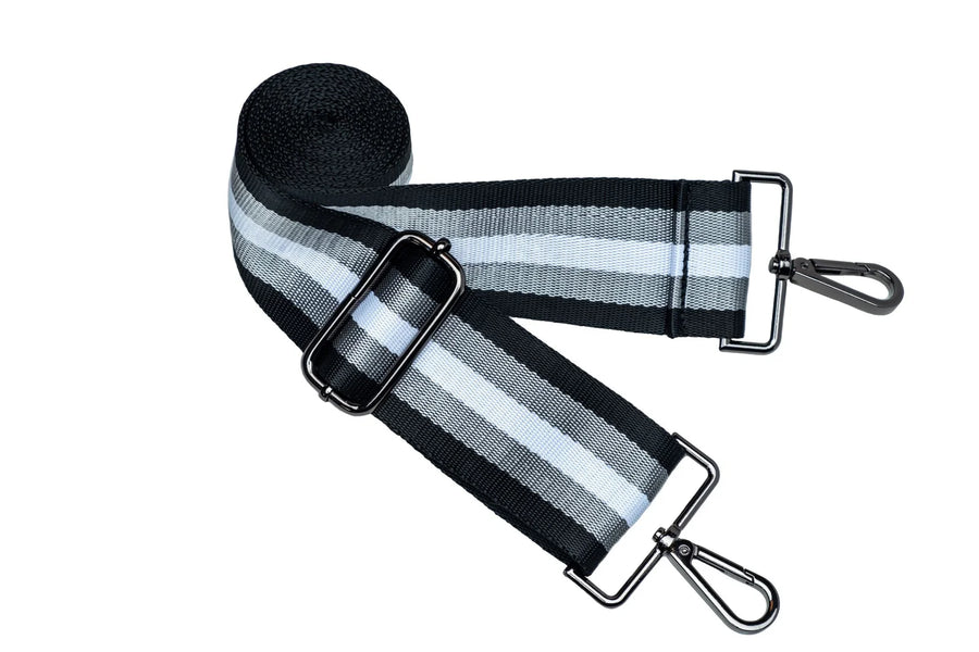 WANDERFULL GLOSSY HYDROBAG | WHITE WITH GRAY / BLACK / WHITE STRAP