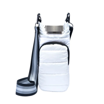 WANDERFULL GLOSSY HYDROBAG | WHITE WITH GRAY / BLACK / WHITE STRAP