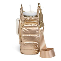 WANDERFULL HYDROBAG HANDLE | GOLD WITH SOLID VEGAN LEATHER TRIM