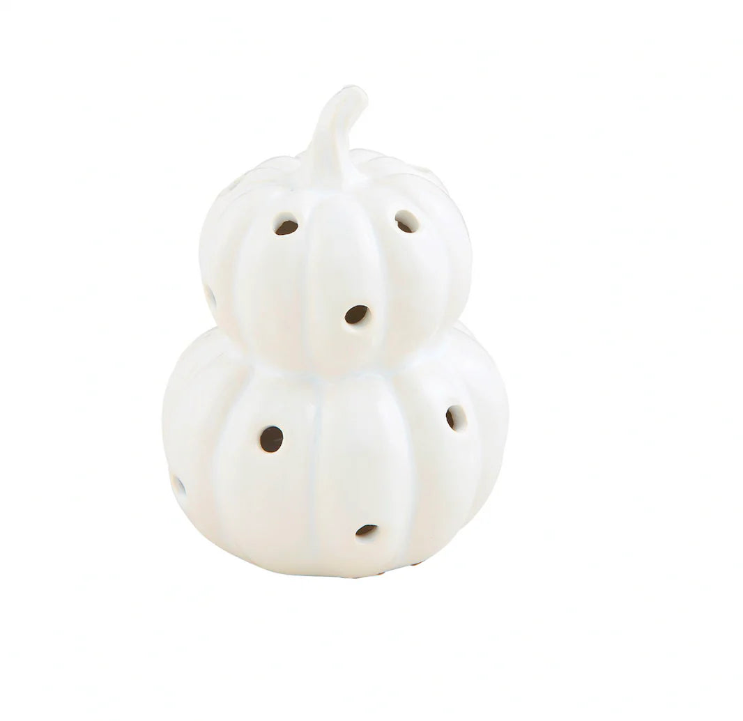 MUDPIE WHITE PUMPKIN LIGHT UP SITTER | WHITE