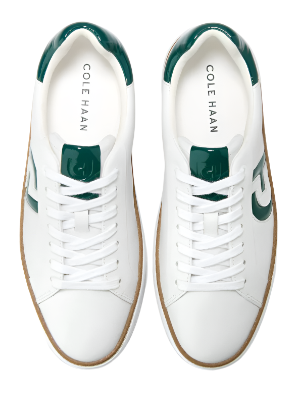 WOMEN'S COLE HAAN GRANDPRØ TOPSPIN SNEAKER | WHITE / PINE PATENT