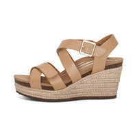 WOMEN'S AETREX ANNA ARCH SUPPORT WEDGE SANDAL | SAND