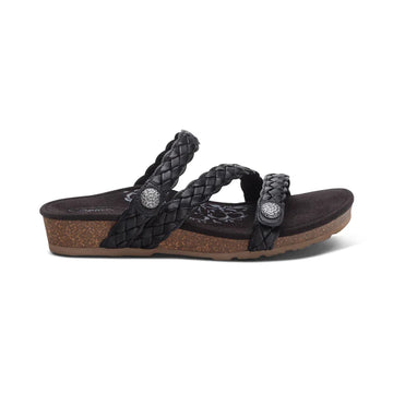 WOMEN'S AETREX JOSIE BRAIDED SLIDE | BLACK