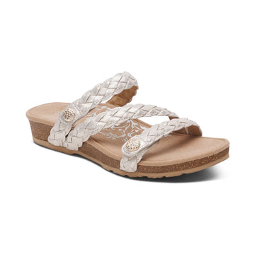 WOMEN'S AETREX JOSIE BRAIDED SLIDE | CHAMPAGNE