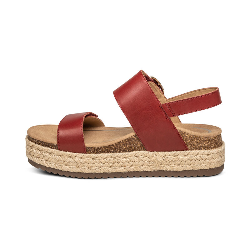 WOMEN'S AETREX VANIA ARCH SUPPORT PLATFORM SANDAL | RED