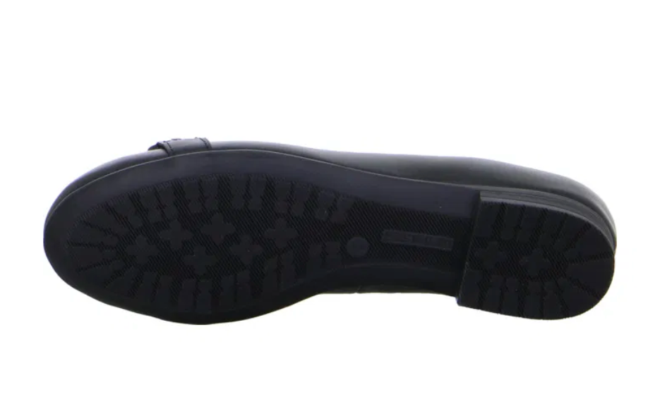 WOMEN'S ARA SCOUT BALLET FLAT CHAIN | BLACK LEATHER