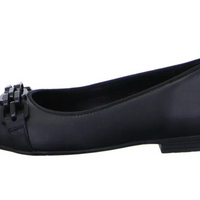 WOMEN'S ARA SCOUT BALLET FLAT CHAIN | BLACK LEATHER