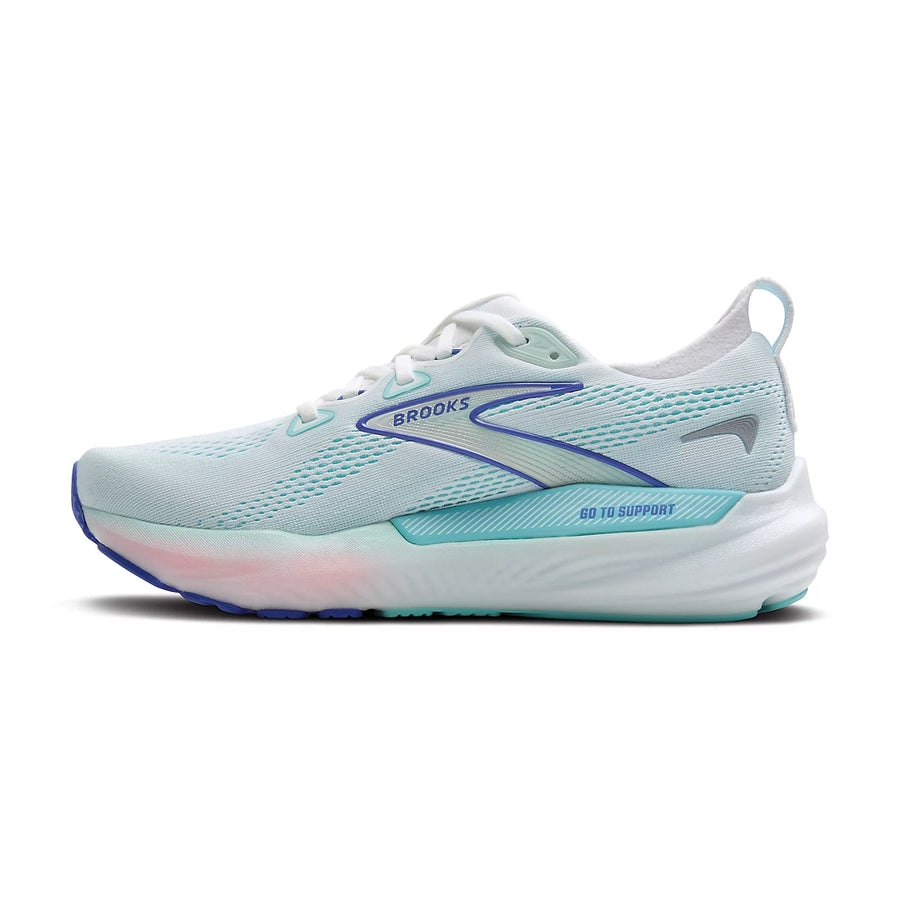 WOMEN'S BROOKS GLYCERIN GTS 22 | WHITE / LIMPET SHELL / AMPARO BLUE
