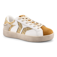 WOMEN'S C.O.B by CULTURE OF BRAVE PLAY LEATHER SNEAKER | GOLD / GLITTER WINGS