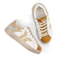 WOMEN'S C.O.B by CULTURE OF BRAVE PLAY LEATHER SNEAKER | GOLD / GLITTER WINGS