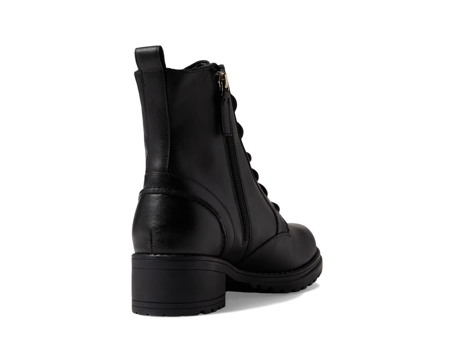 WOMEN'S COLE HAAN CAMEA WATERPROOF COMBAT BOOT | BLACK LEATHER