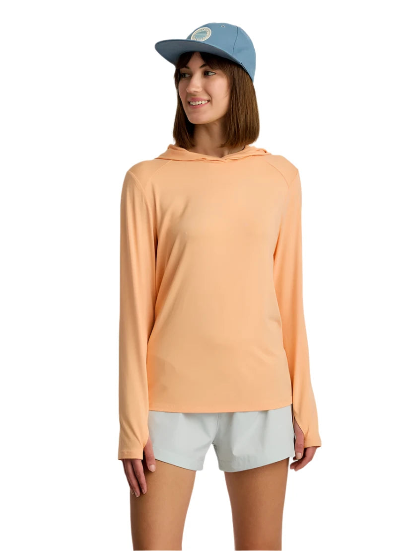 WOMEN'S FREE FLY BAMBOO SHADE HOODIE II | TROPIC ORANGE