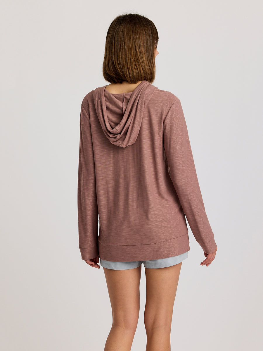 WOMEN'S FREE FLY BAMBOO SLUB HOODIE | FIG