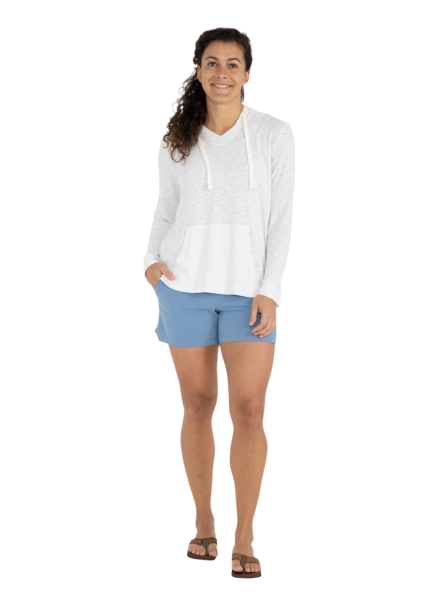 WOMEN'S FREE FLY BAMBOO SLUB HOODIE | SEA SALT