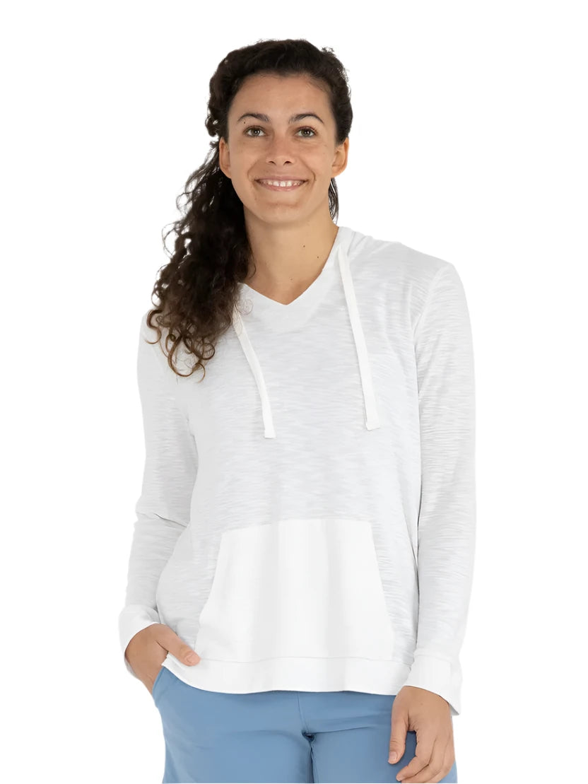 WOMEN'S FREE FLY BAMBOO SLUB HOODIE | SEA SALT