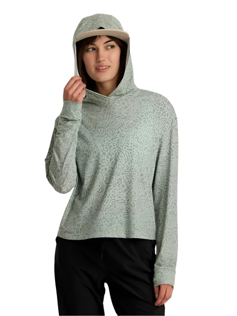 WOMEN'S FREE FLY ELEVATE LIGHTWEIGHT HOODIE | DRIFTER PRINT / DESERT SAGE