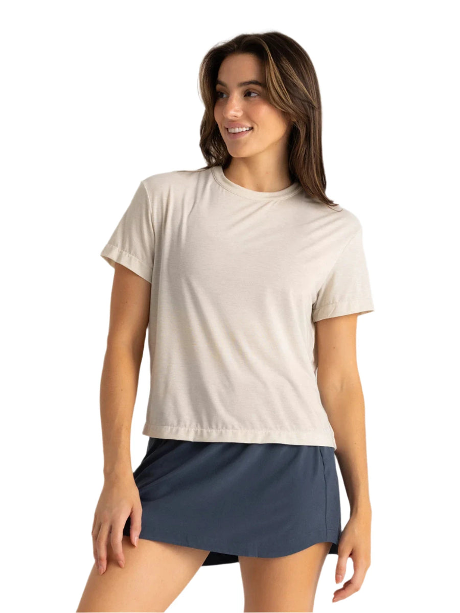 WOMEN'S FREE FLY ELEVATE LIGHTWEIGHT TEE | HEATHER BIRCH