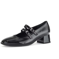 WOMEN'S GABOR 51.370.97 DOUBLE STRAP PUMP | BLACK PATENT