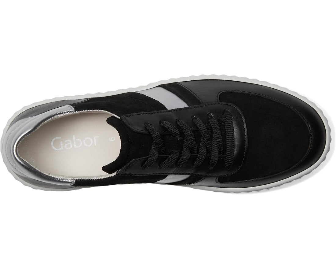 WOMEN'S GABOR 53.203.27 SNEAKER | BLACK / SILVER