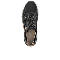 WOMEN'S GABOR 56.378.67 HOLLYWELL SNEAKER | BLACK WHISKY