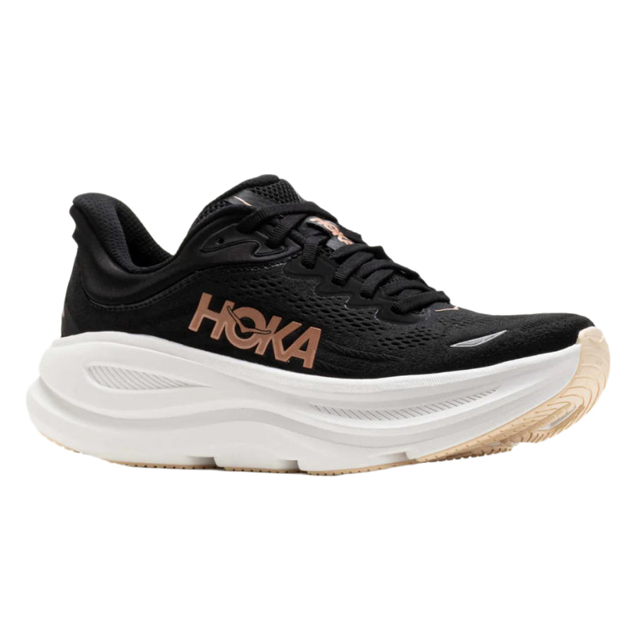 WOMEN'S HOKA BONDI 9 | BLACK / ROSE GOLD